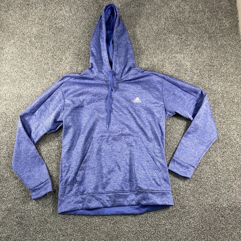 Adidas Women's Large Blue Pullover Hoodie Performance Athletic 16-18